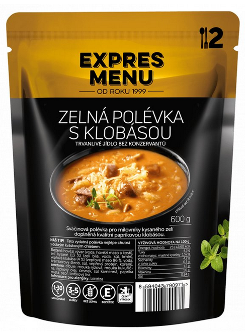 Zelná polévka s klobásou bez lepku 600 g  Expres Menu